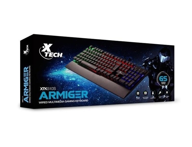 Teclado Gamer XTech Armiger Iluminación LED Multicolor XTK-510S