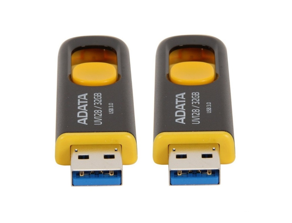 Pendrive 32GB Adata UV128 USB 3.1 Negro y Amarillo