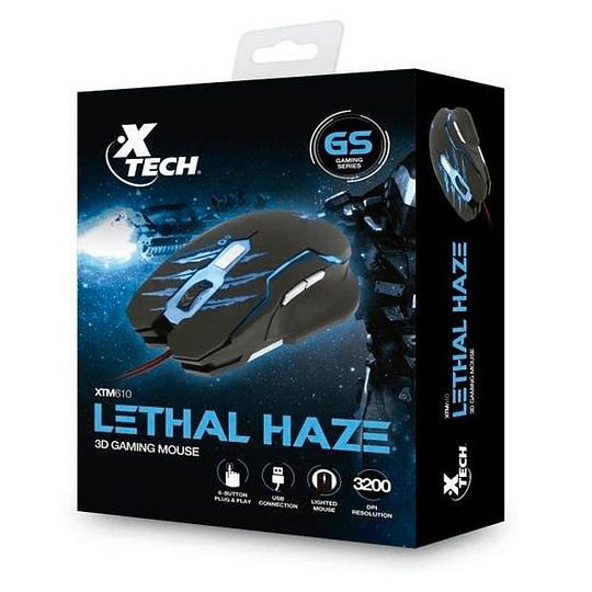 Mouse Gamer USB Xtech 3D 6 Botones Led Lethal Haze XTM-610