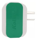 Cargador USB 5V 3A con 4 Puertos Kolke Verde Carga Rápida 220v