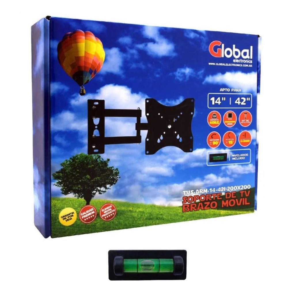 Soporte de TV Global Brazo Movil 14'' a 42'' 40KG