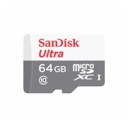 Memoria Micro SD 64GB Sandisk Ultra Clase 10 c/adaptador 100Mbs
